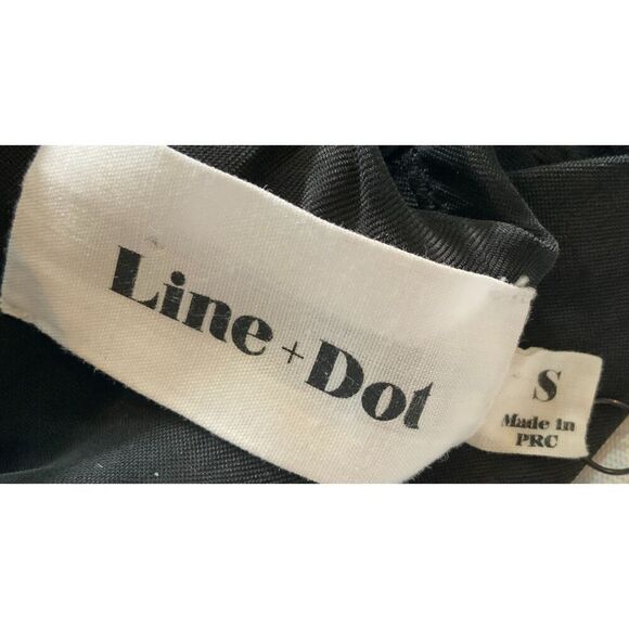 Line + Dot Black Cold Shoulder Long Sleeve V-Neck Coquette Womens Blouse Small - Picture 9 of 11